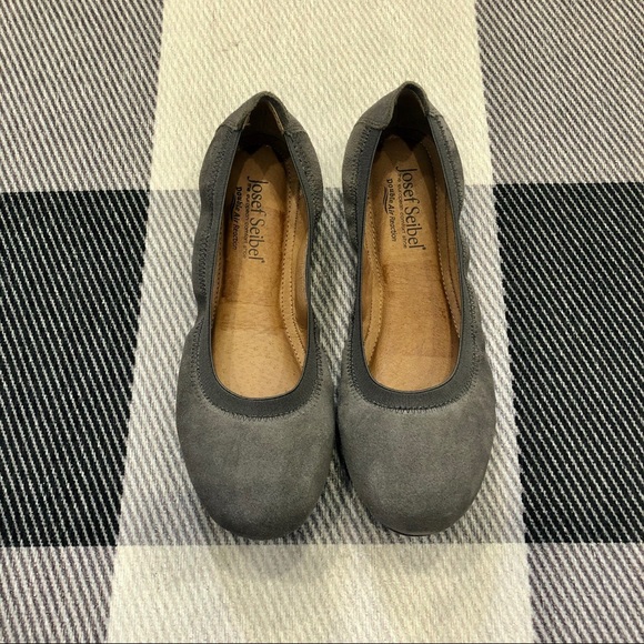 Josef Sibel Taupe Scrunch Ballet Flat 37 New - Picture 1 of 2